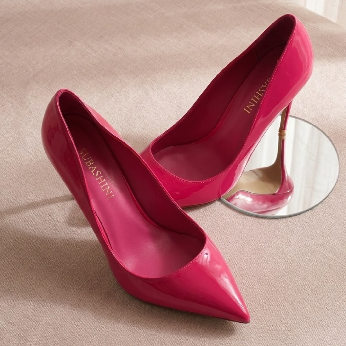 Fuchsia Mirror Stiletto Pumps