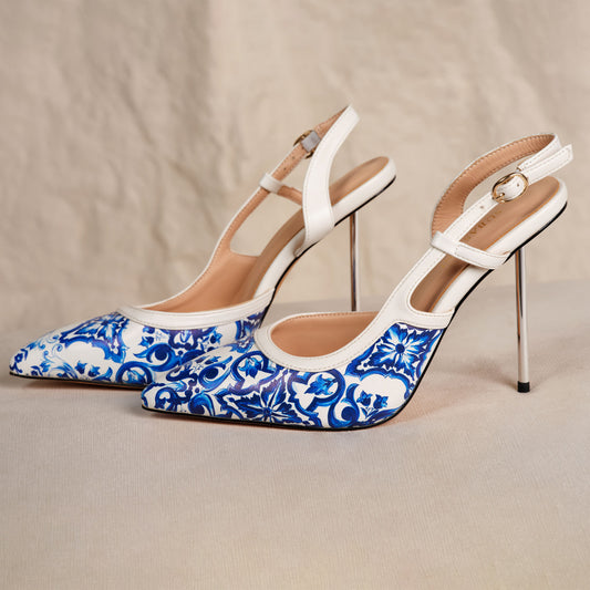 Luna Velluto Slingback Stiletto