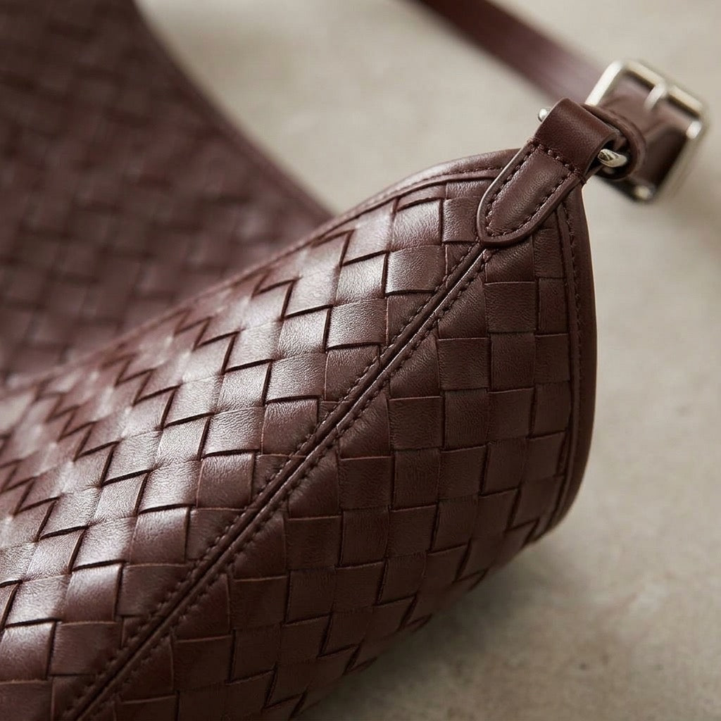 Cocoa Weave Slouch Hobo Bag