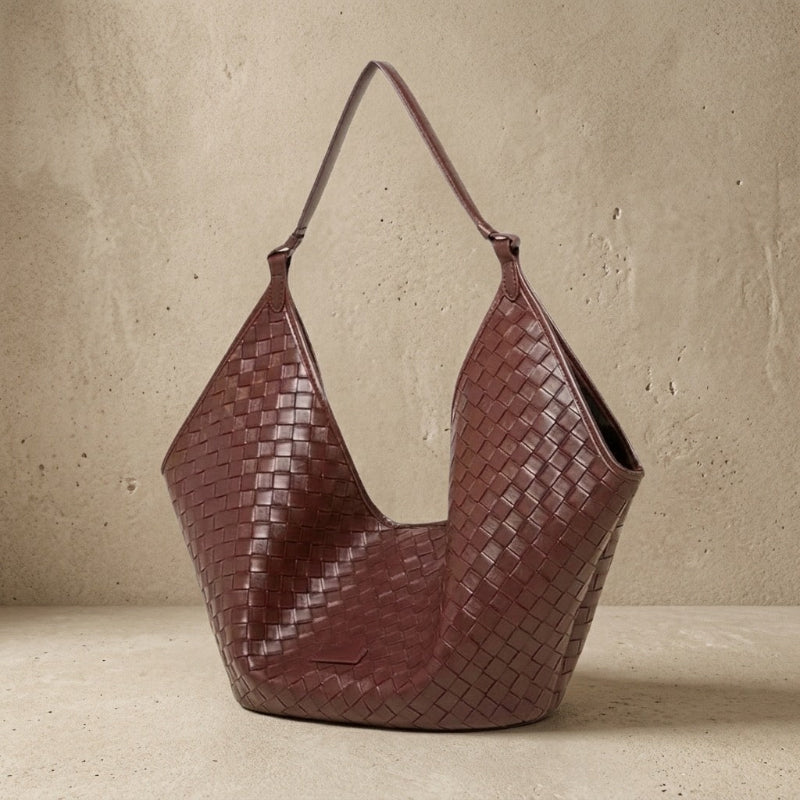 Cocoa Weave Slouch Hobo Bag