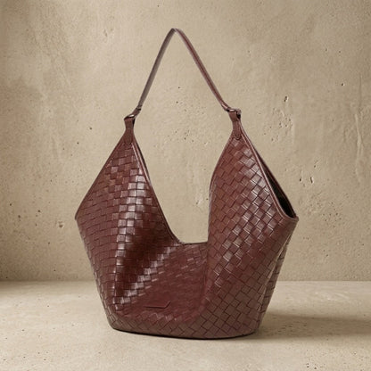 Cocoa Weave Slouch Hobo Bag