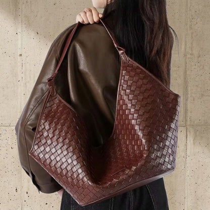 Cocoa Weave Slouch Hobo Bag