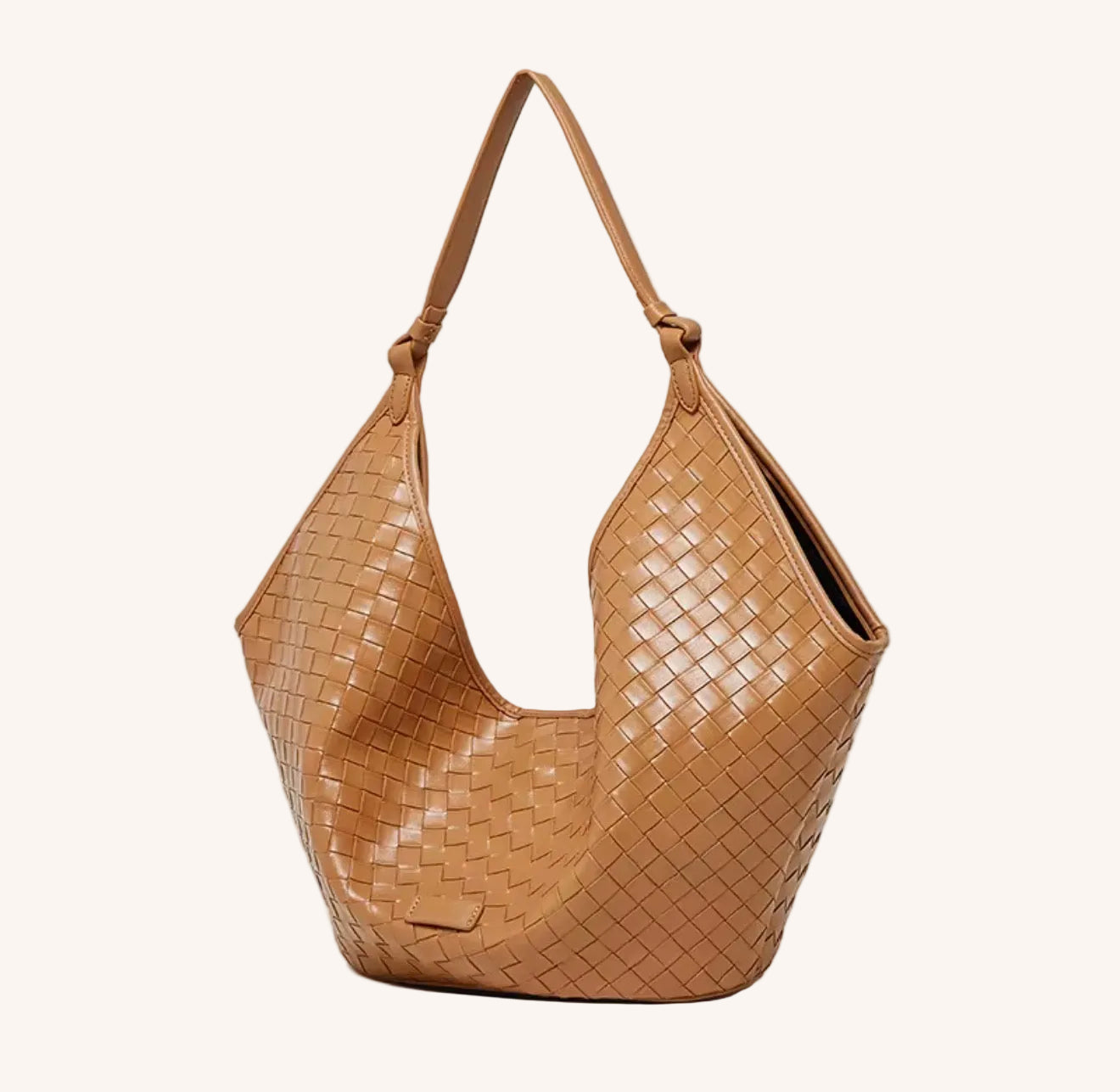 Mocha Weave Slouch Hobo Bag