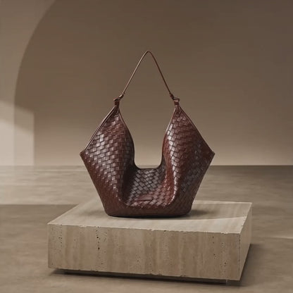 Cocoa Weave Slouch Hobo Bag
